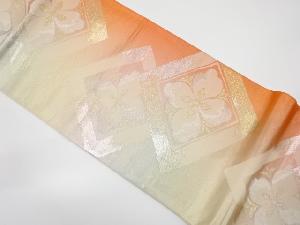 アンティーク　菱に花模様織り出し袋帯（着用可）